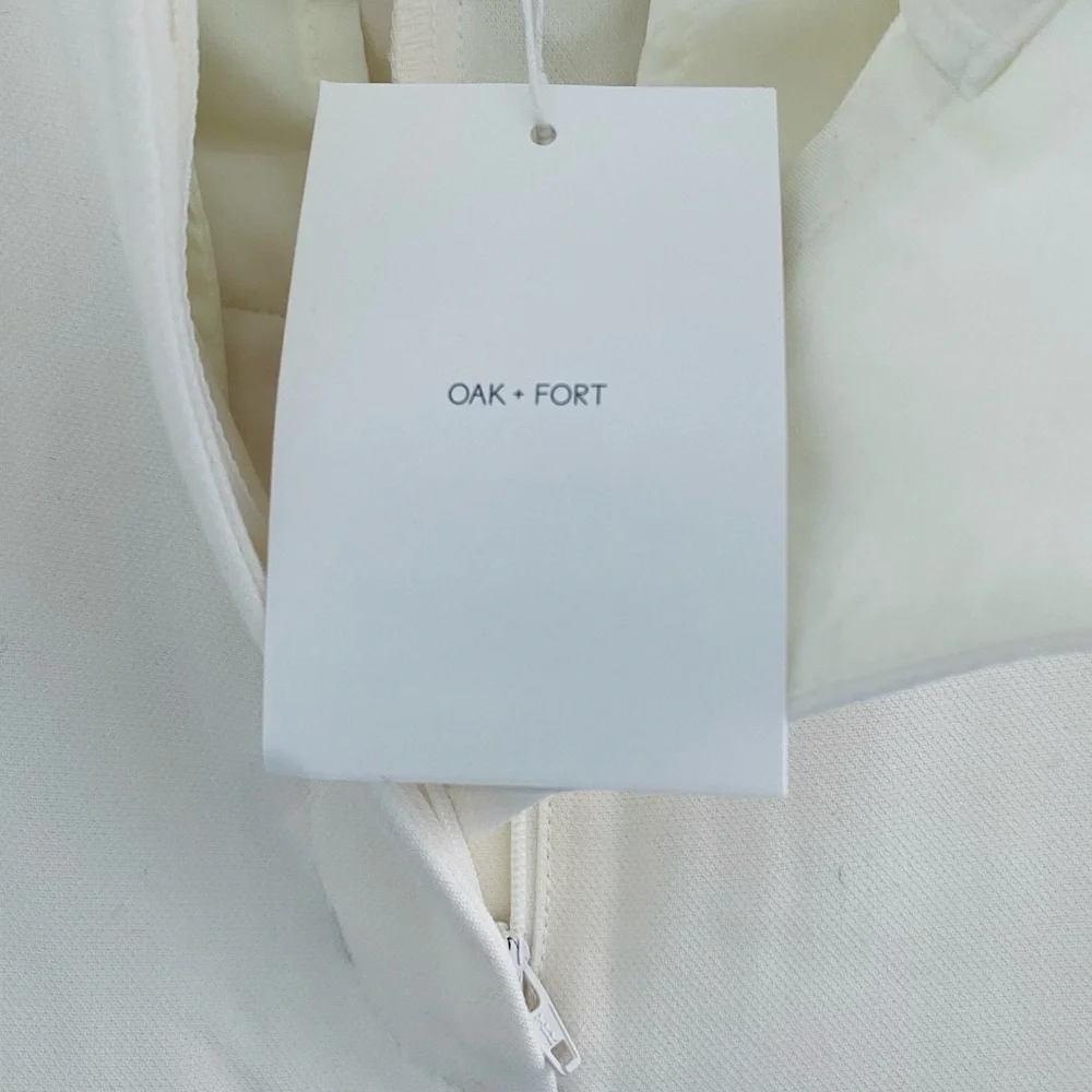 OAK + FORT Elegant White Wide-Leg Pants - Picture 13 of 16